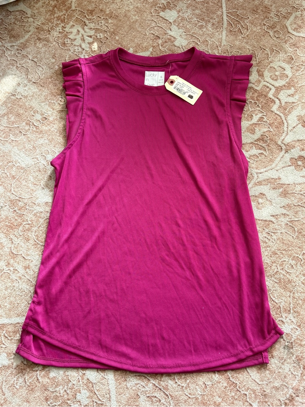 NWT Lucky in Love Bring It On Rib Tank in Dragon Fruit